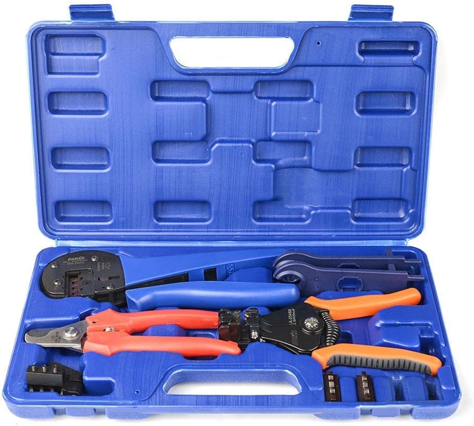 Solar Crimping Tool Kit with Wire Cable Cutter and Stripper K496