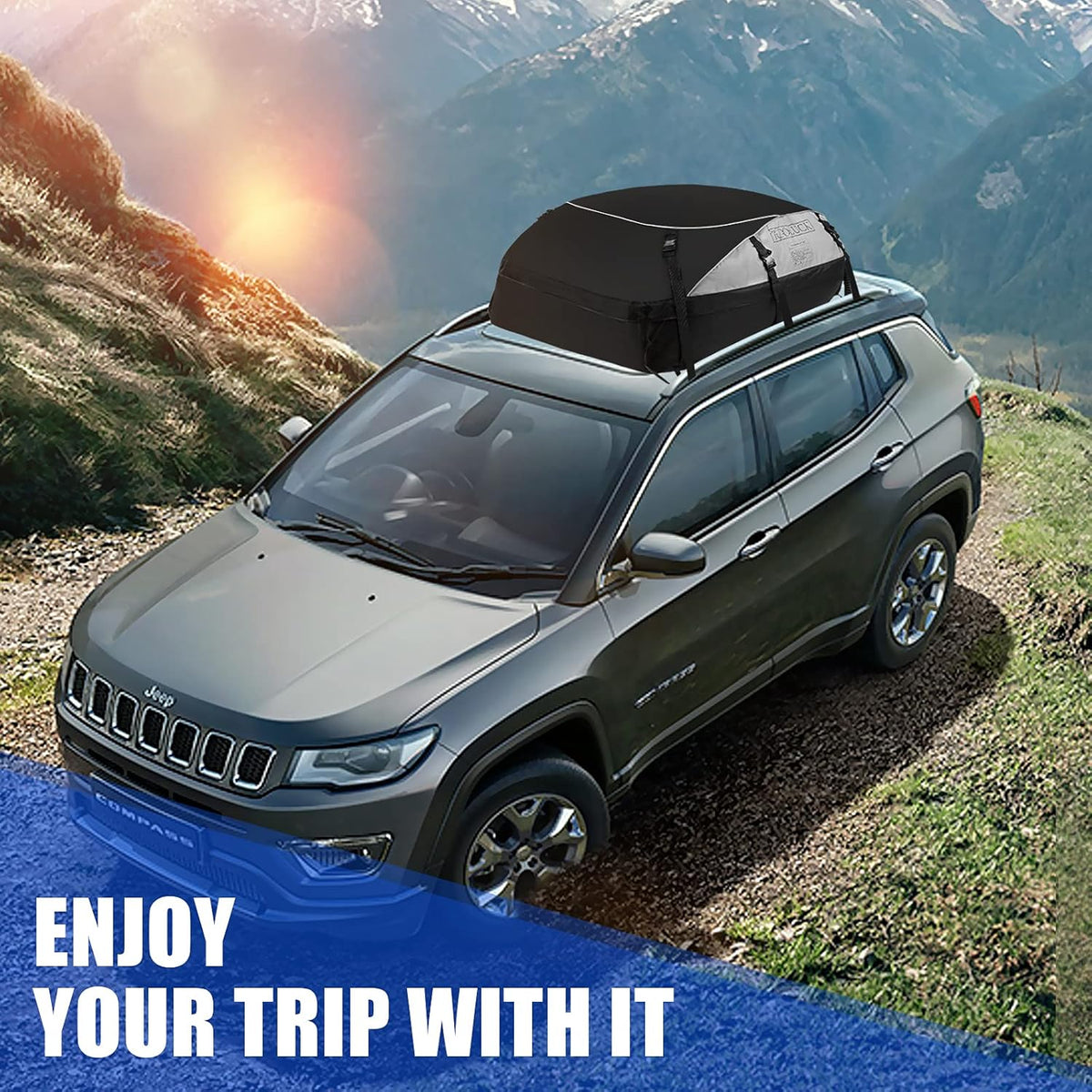 20 Cubic Waterproof Rooftop Cargo Carrier with Straps H65690