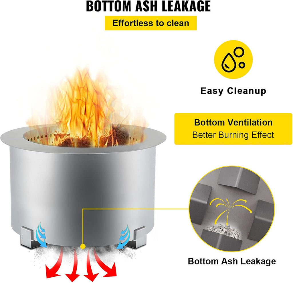 21.5 inch Stainless Steel Smokeless Fire Pit V171128