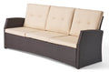 Brown/Beige 3 Seater Wicker Sofa P7343