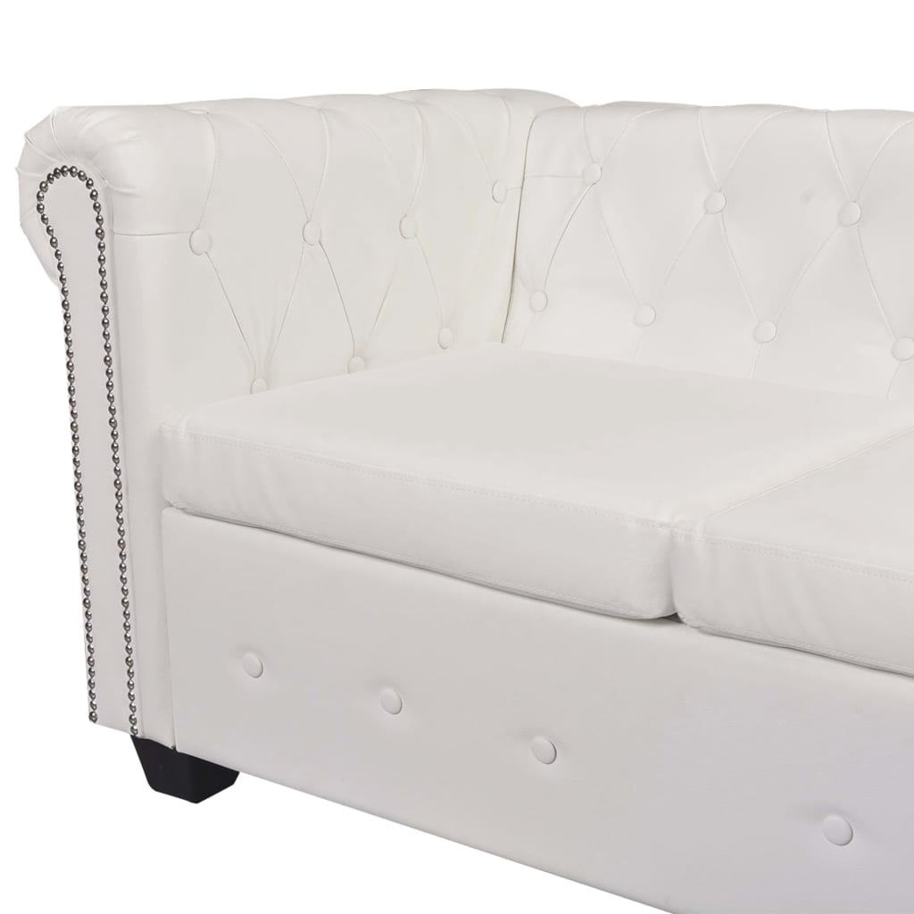 White Faux Leather 5-Seater Corner Sofa R219913