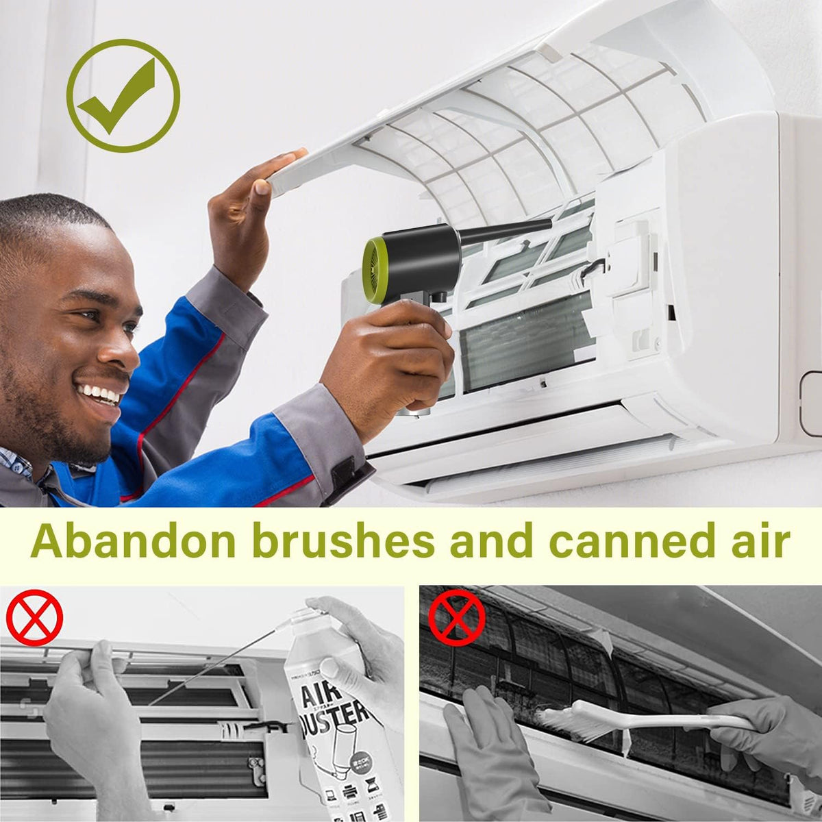Compressed Air Duster, Cordless Handheld Air Blower, 41000RPM, Rechargeable, Pack of 2 Z79999
