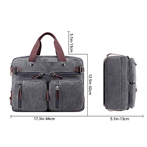 Canvas Laptop Bag Convertible Messenger Bag Fits 15.6 Inch Laptop B45112