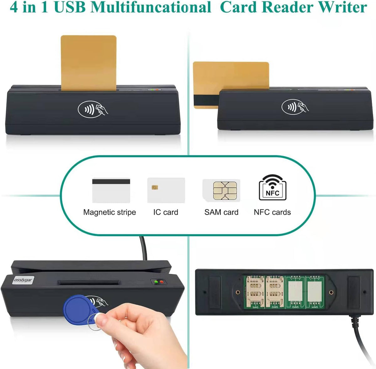 Combo 4 in 1 Multifuntional Desktop Credit Card Reader Writer L880894