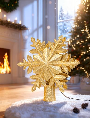 Christmas Tree Topper Lighted Silver Snowflake G28786