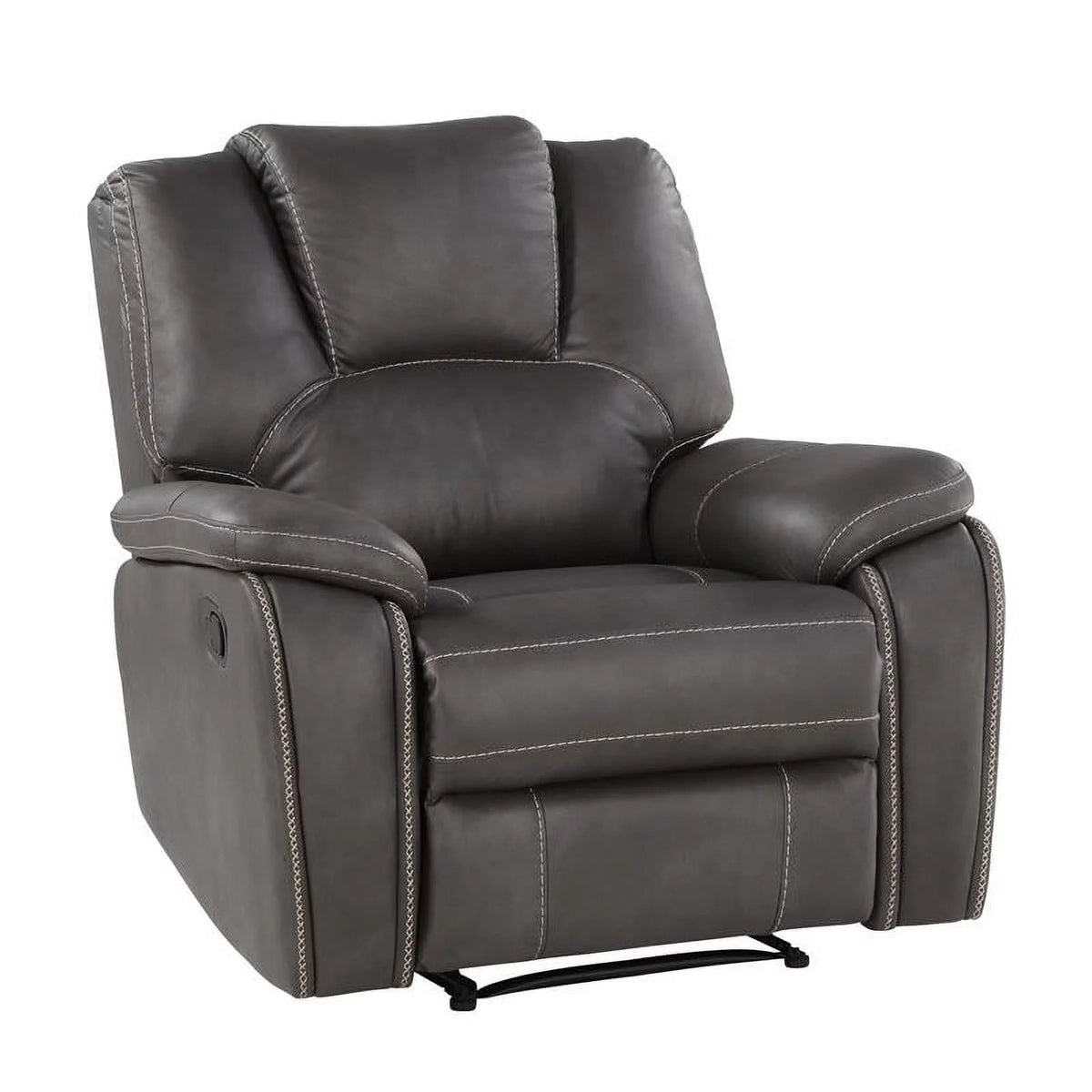 Charcoal Gray Faux Leather Manual Recliner G616