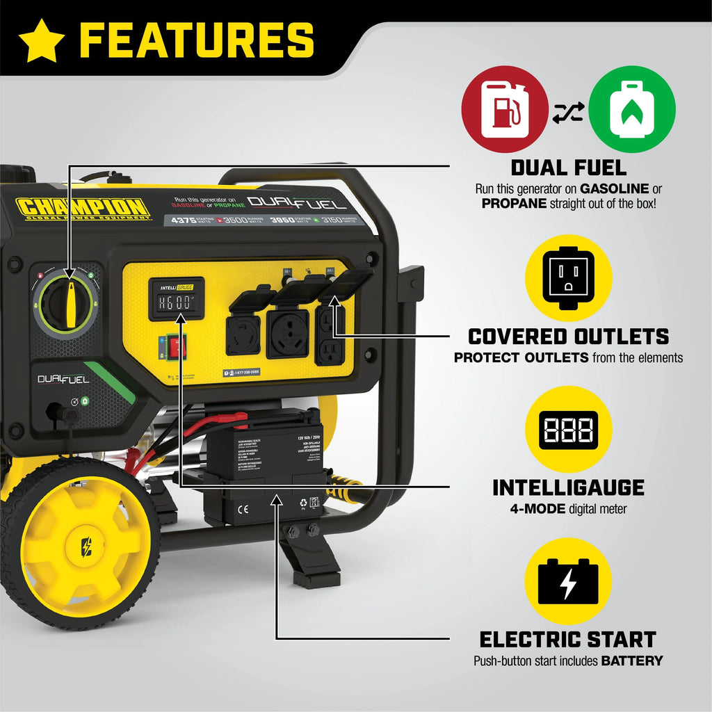 3500-Watt Dual Fuel Portable Generator L5761