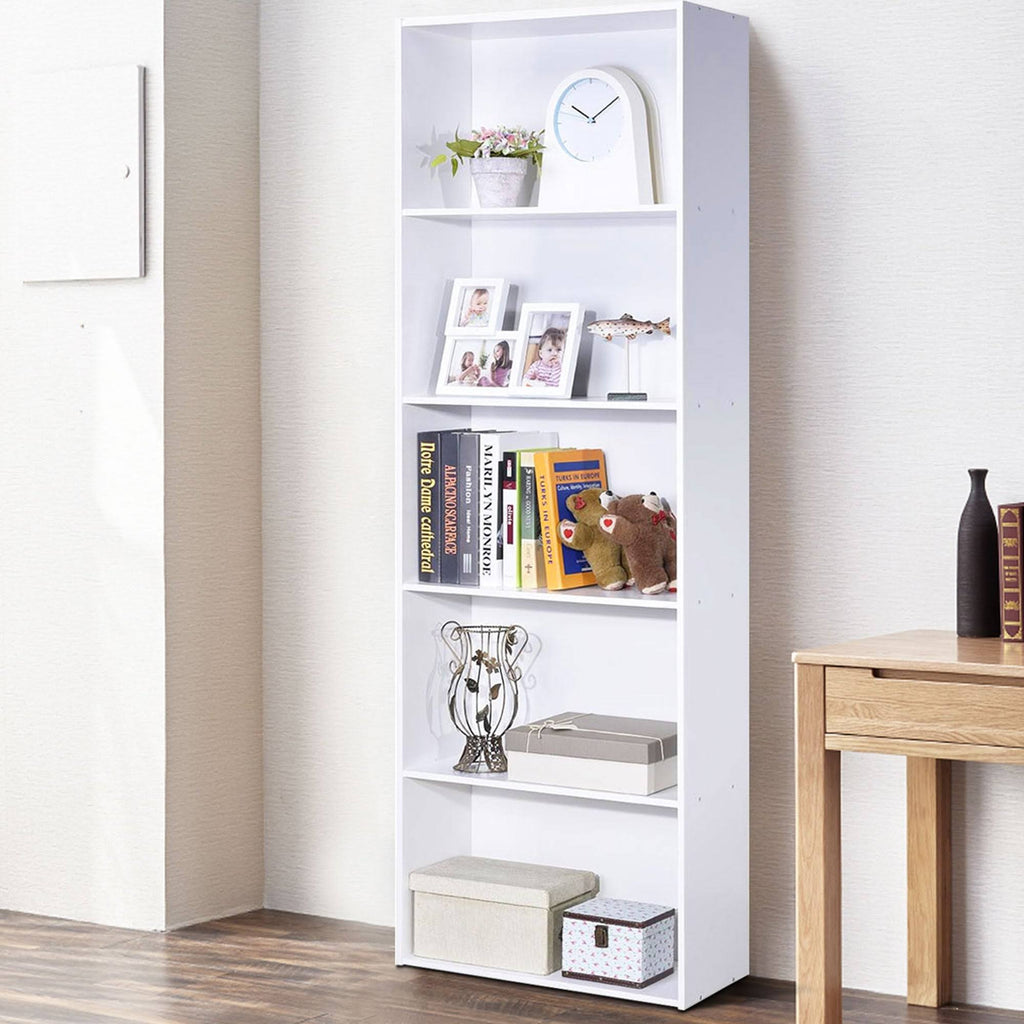 5-Tier White Bookcase Bookshelf Q109305