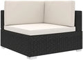 Gray Poly Rattan Sectional Corner Chair with Cushions T250652