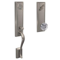 Satin Nickel Single Cylinder Door Handleset with Glass Door Knob S1071