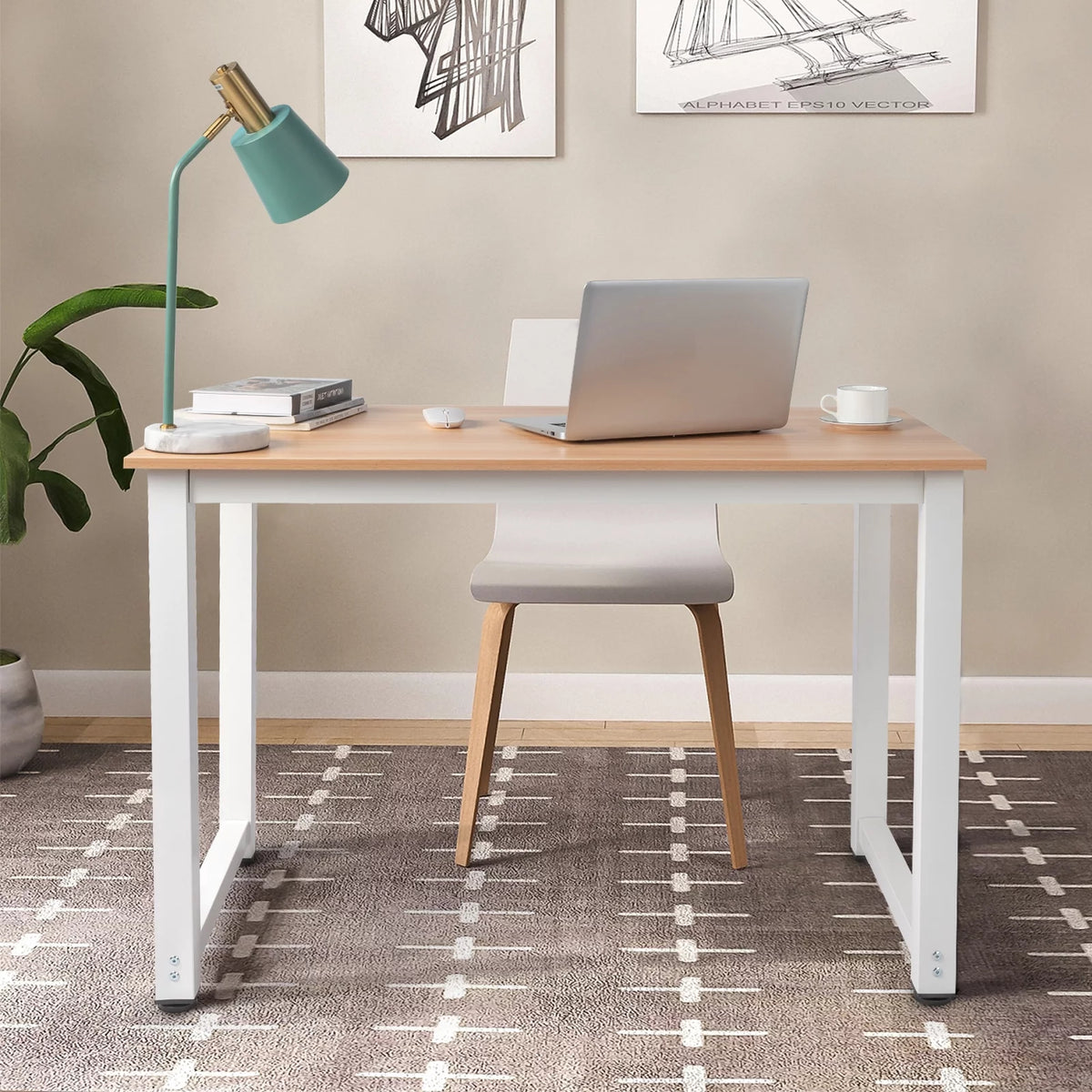 Wood Computer Desk Study Table Workstation K16412