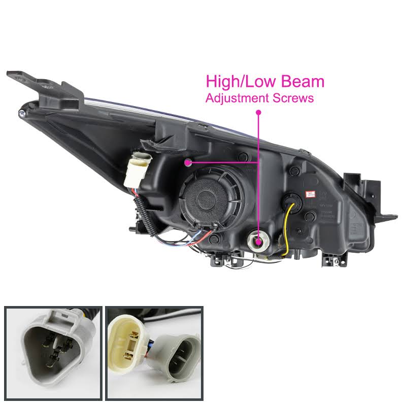 Chrome Projector Headlights with LED DRL Strip G71137