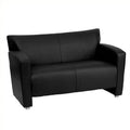 Black Leather Love Seat Q443