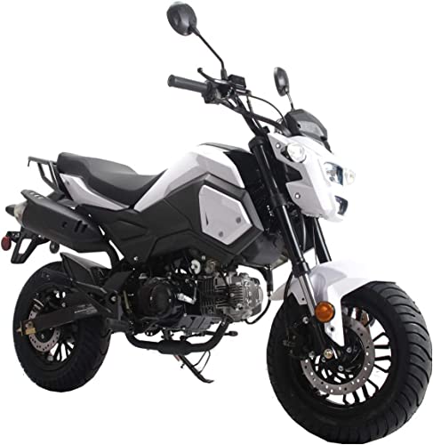 125cc Adult Motorcycle Gas Scooter Dirtbike Dual Sports Bike White Z180