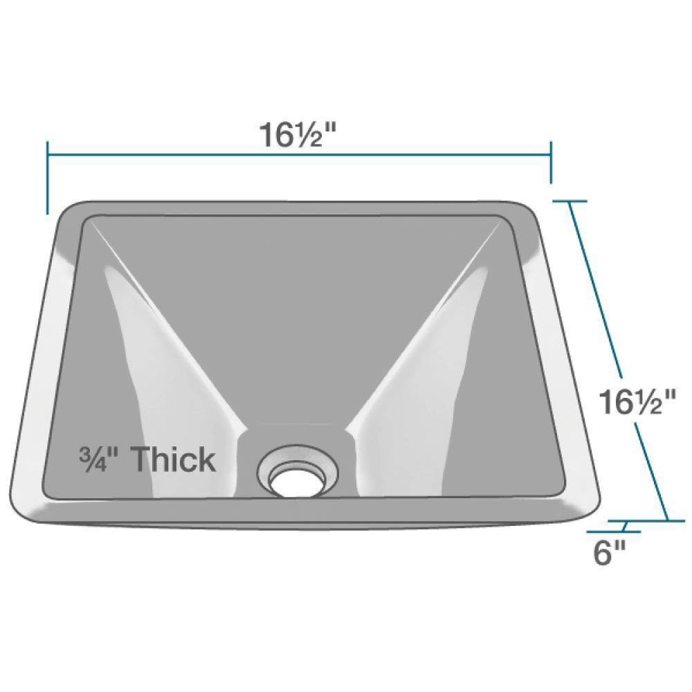16-1/2x22 Glass Vessel Bathroom Sink with Vessel Faucet L6395