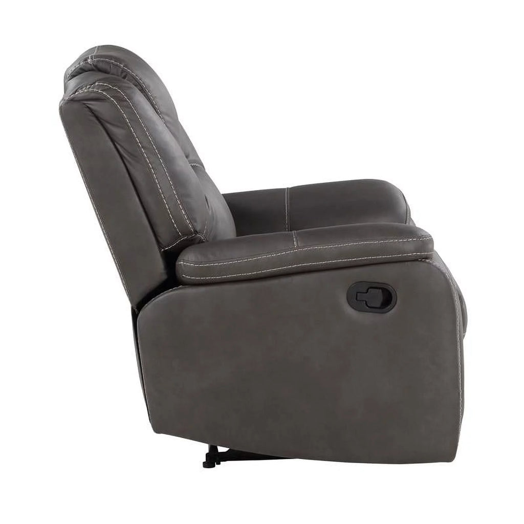 Charcoal Gray Faux Leather Manual Recliner G616