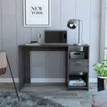 Grey Oak Computer Desk with Drawer and Two Shelves F2376