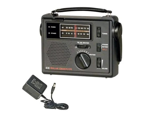 Solar Observer Emergency Portable Radio with Crank Flashlight F36316