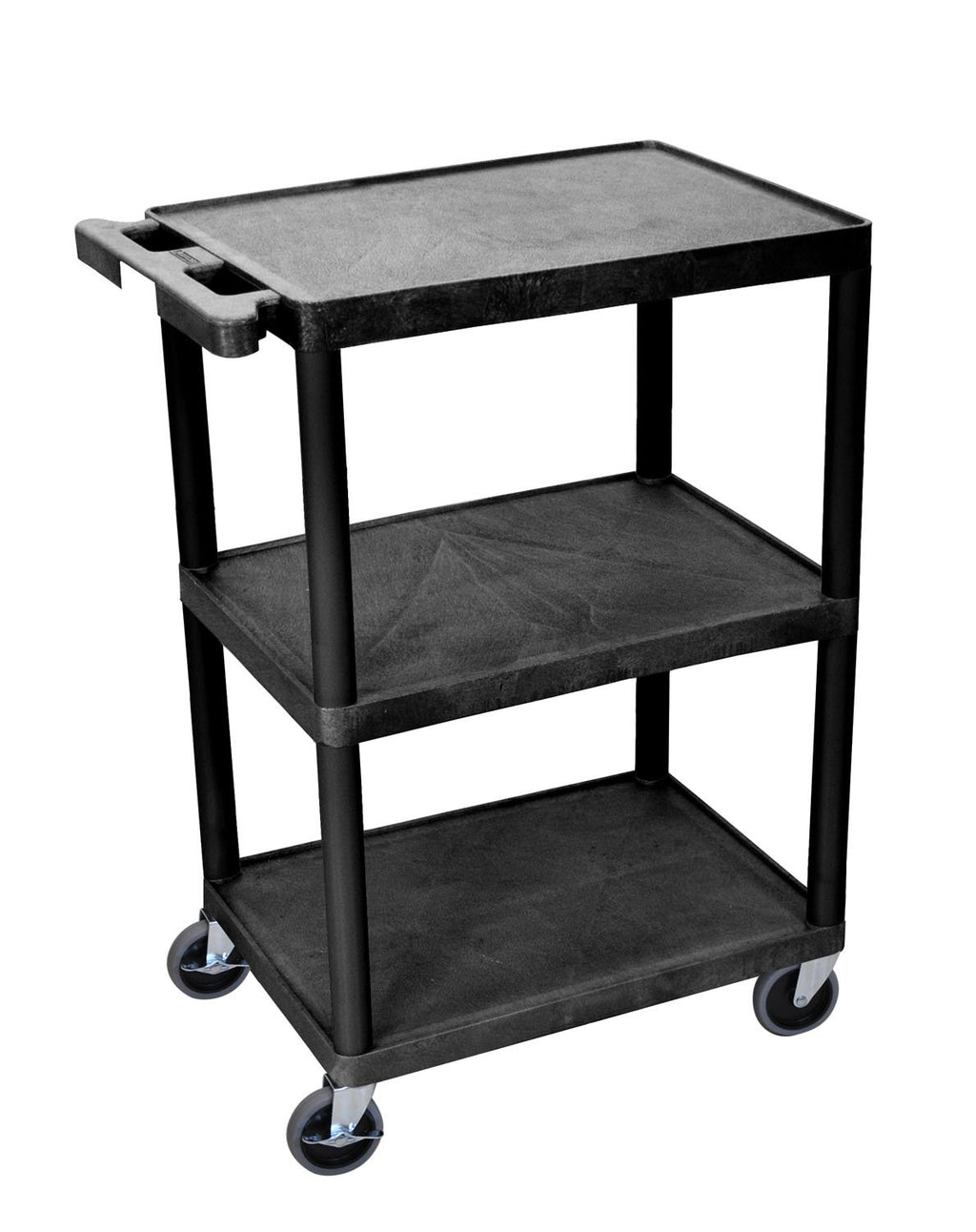 3-Shelf Utility Cart, Black Pack of 2 U419210
