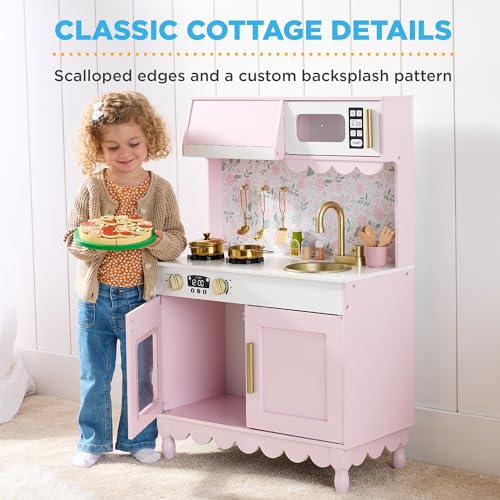 Wooden Pretend Play Kitchen Kids Toy with Storage N8334