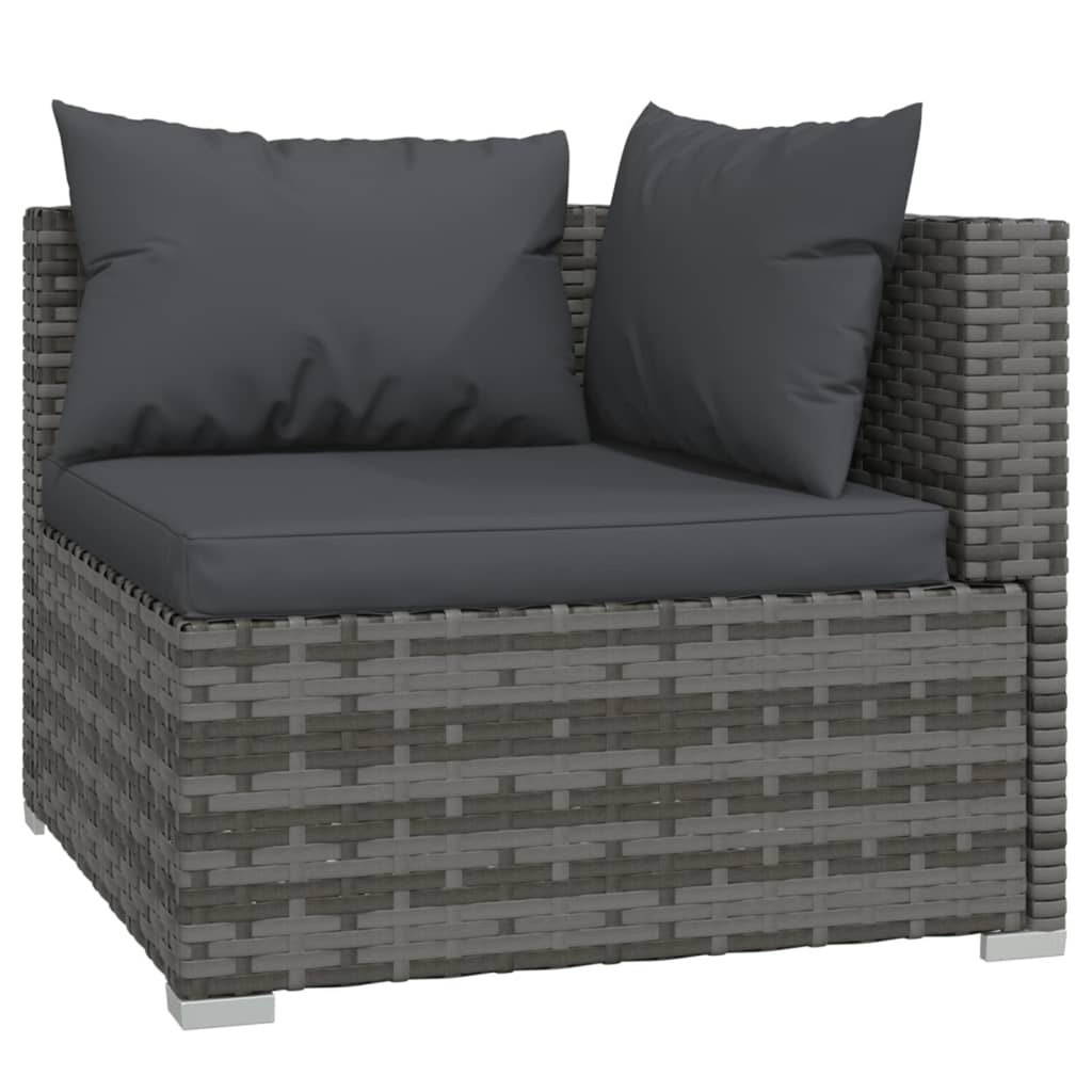 9 Piece Poly Rattan Outdoor Sectional Sofa Set with Anthracite Cushions Steel Frame Z849840