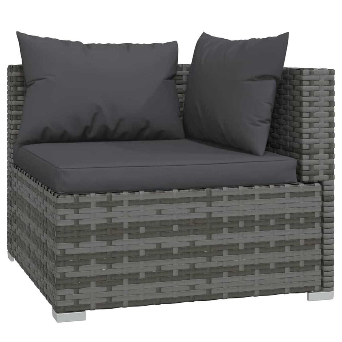 9 Piece Poly Rattan Outdoor Sectional Sofa Set with Anthracite Cushions Steel Frame Z849840