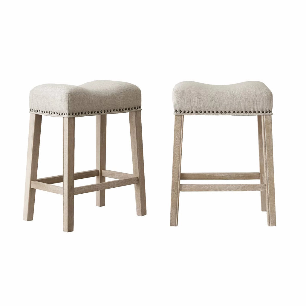 Gray Fabric Saddle Stool Set of 2 C11267