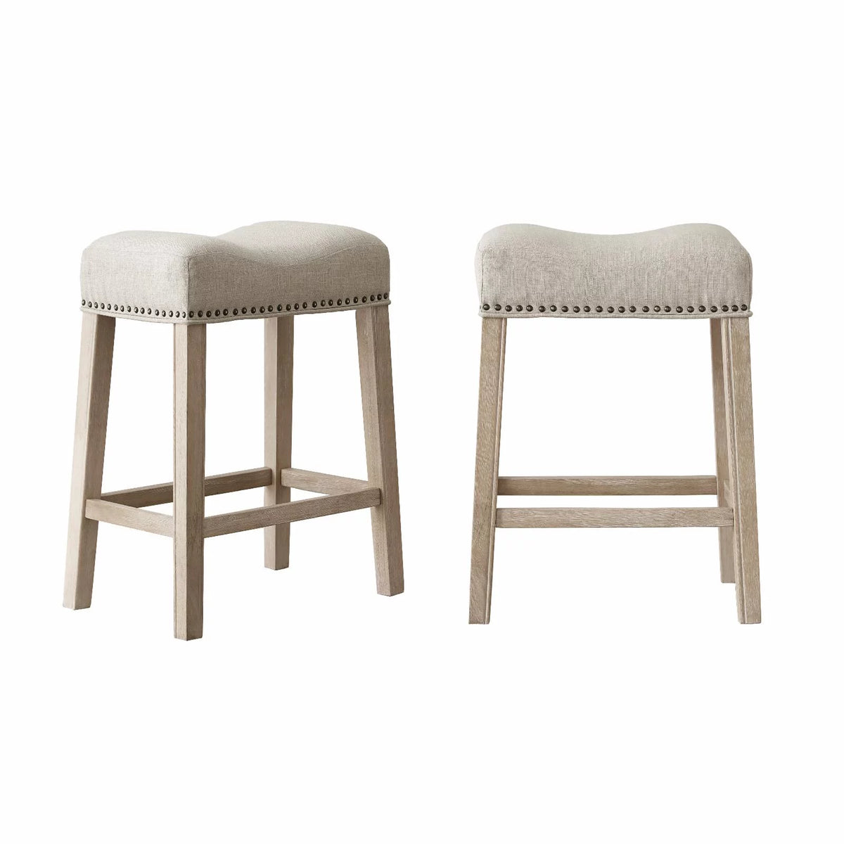 Gray Fabric Saddle Stool Set of 2 C11267