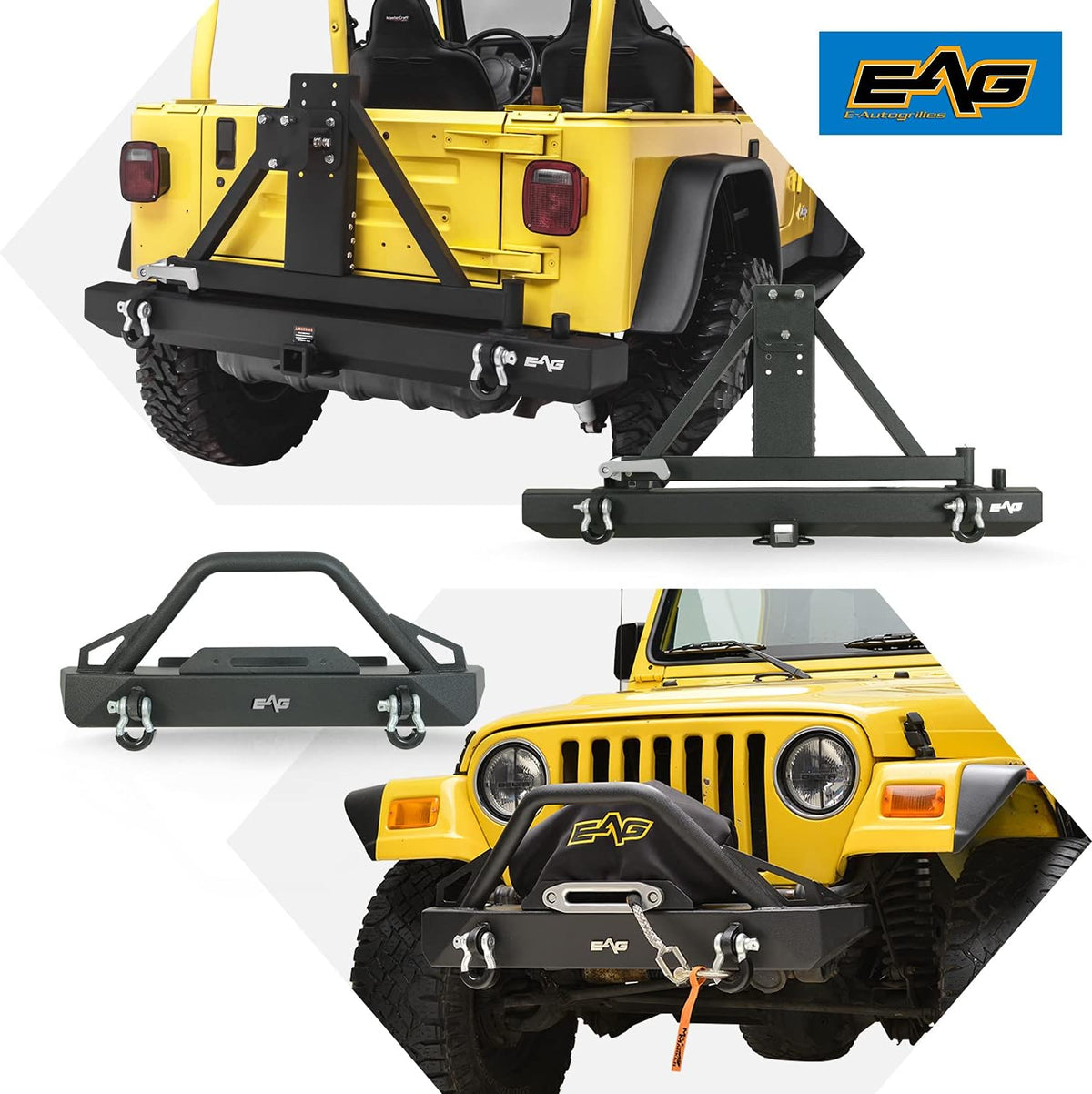 Front Winch Bumper and Rear Bumper with Assembled Tire Carrier D5909