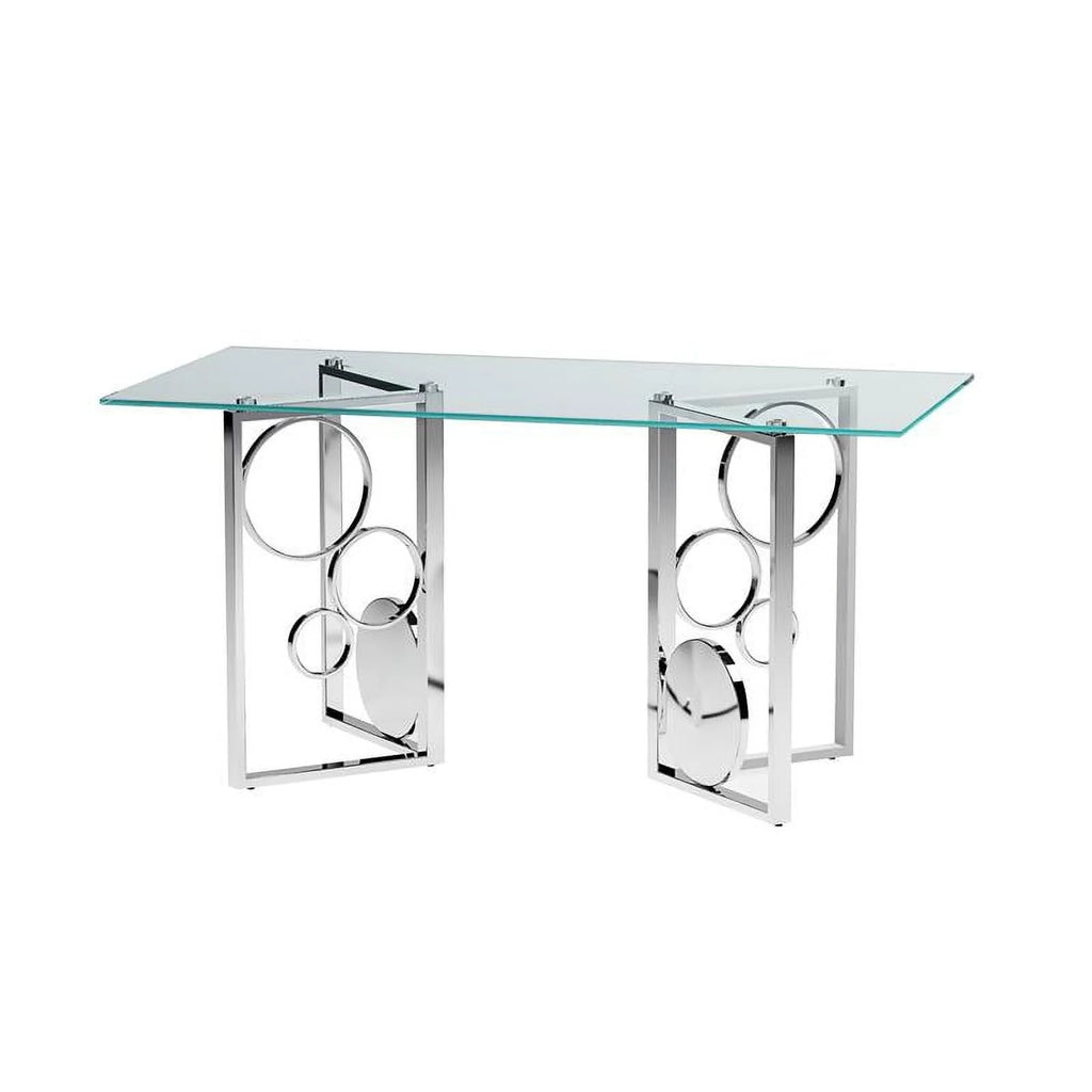Dining Set with Glass Top Table & 4 Blue Chairs S553088