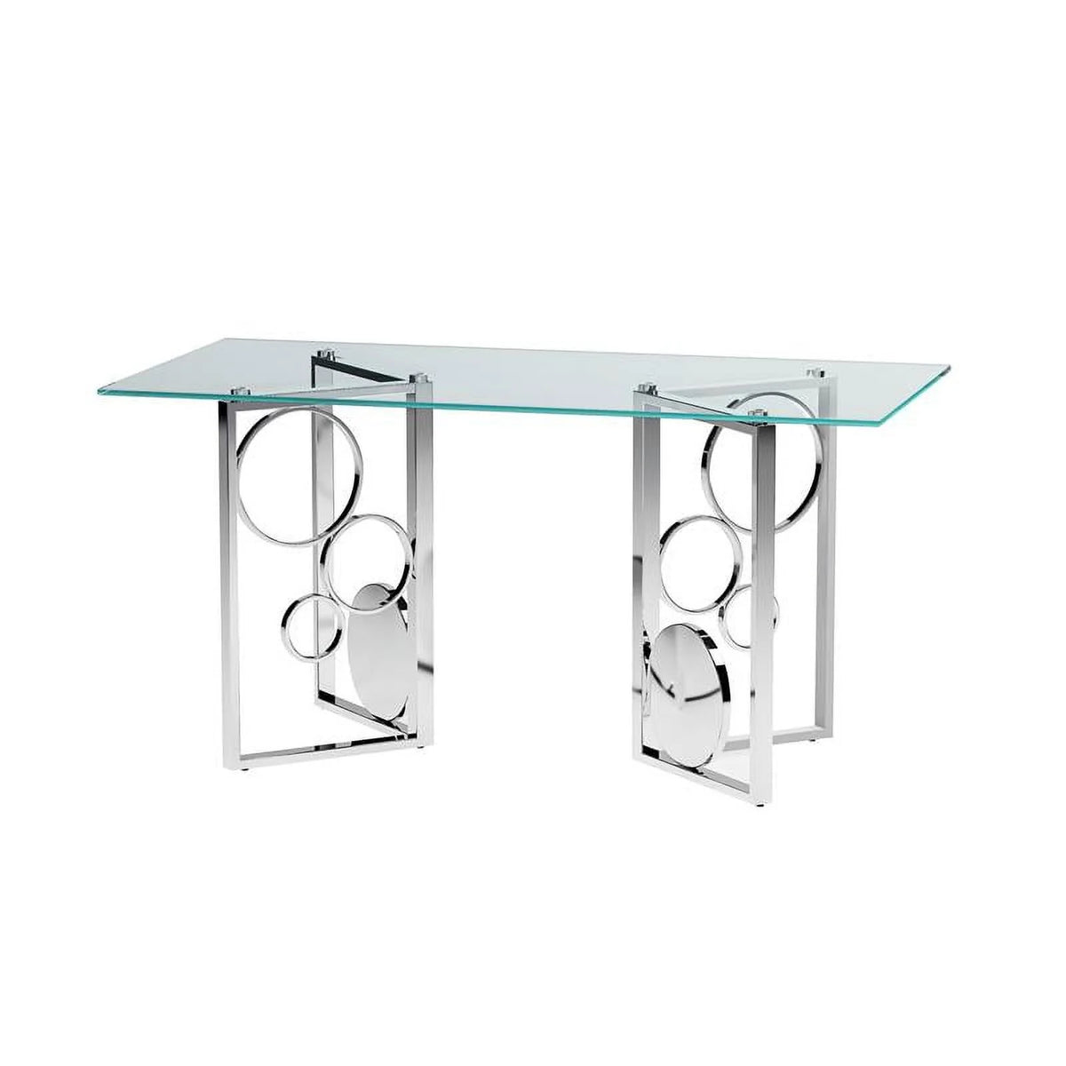 Dining Set with Glass Top Table & 4 Blue Chairs S553088