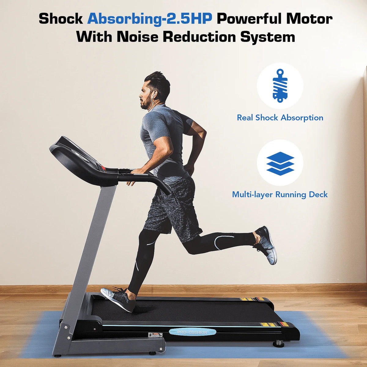 2.5 HP Folding Treadmill with 12% Auto Incline X599