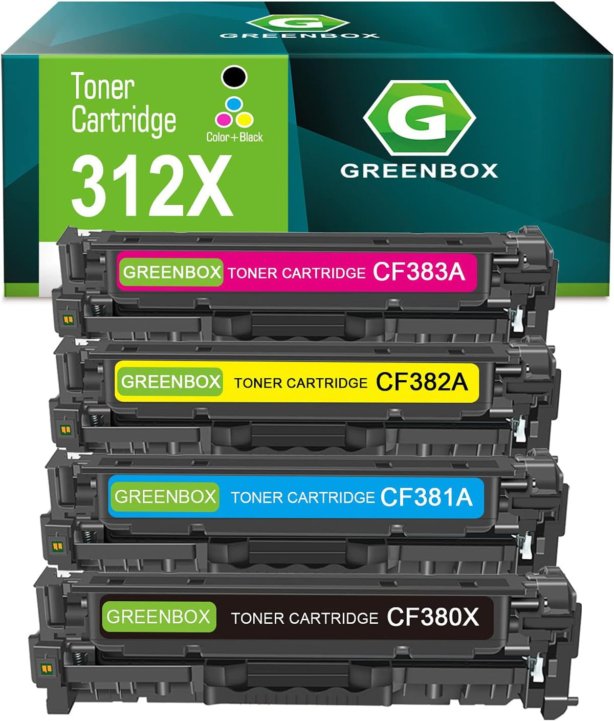 Remanufactured Toner Cartridge Replacement 1 Black 1 Cyan 1 Magenta 1 Yellow Pack of 2 F133