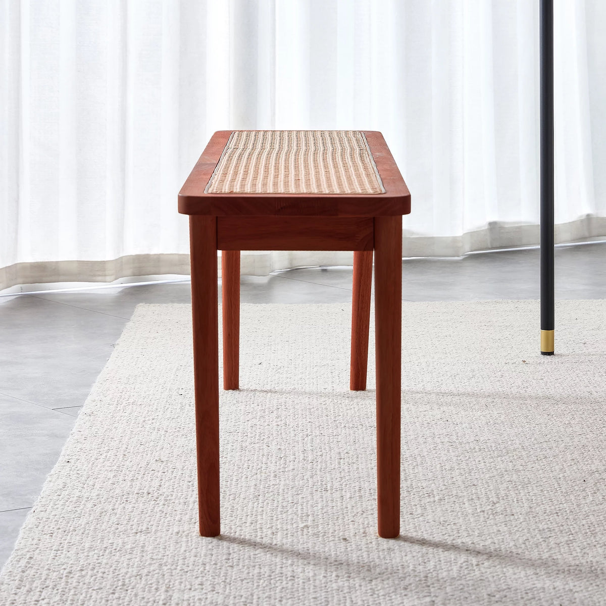 Solid Wood Rattan Woven Bench U360