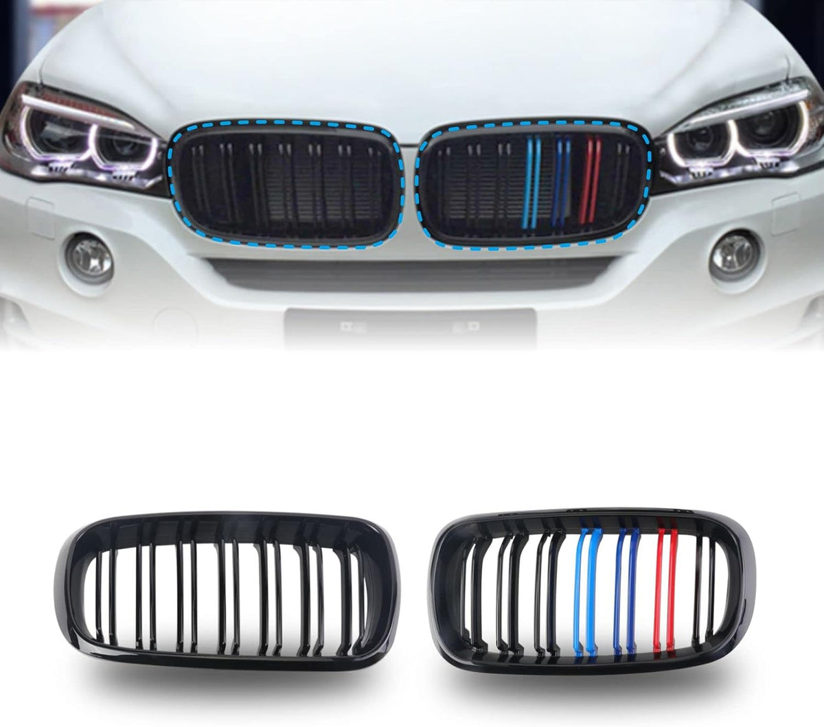 Gloss Black ABS Grills Pack of 2 T573