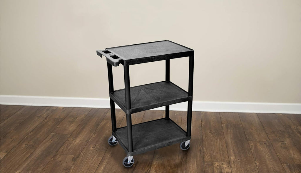 3-Shelf Utility Cart, Black Pack of 2 U419210