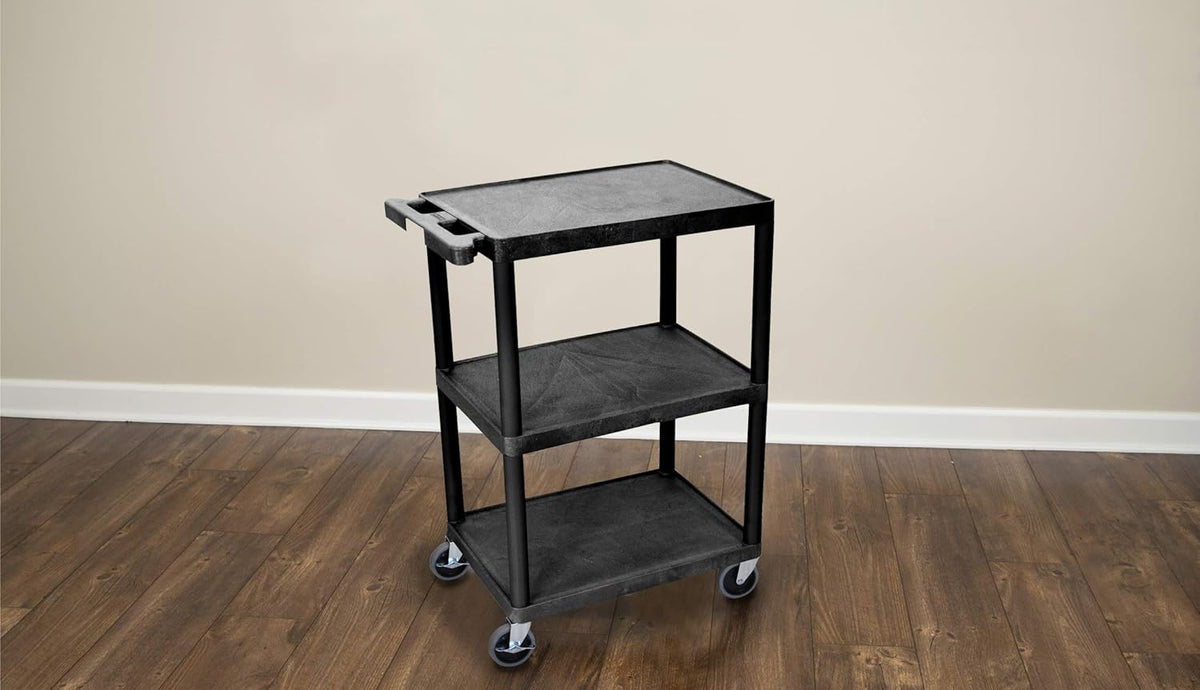 3-Shelf Utility Cart, Black Pack of 2 U419210