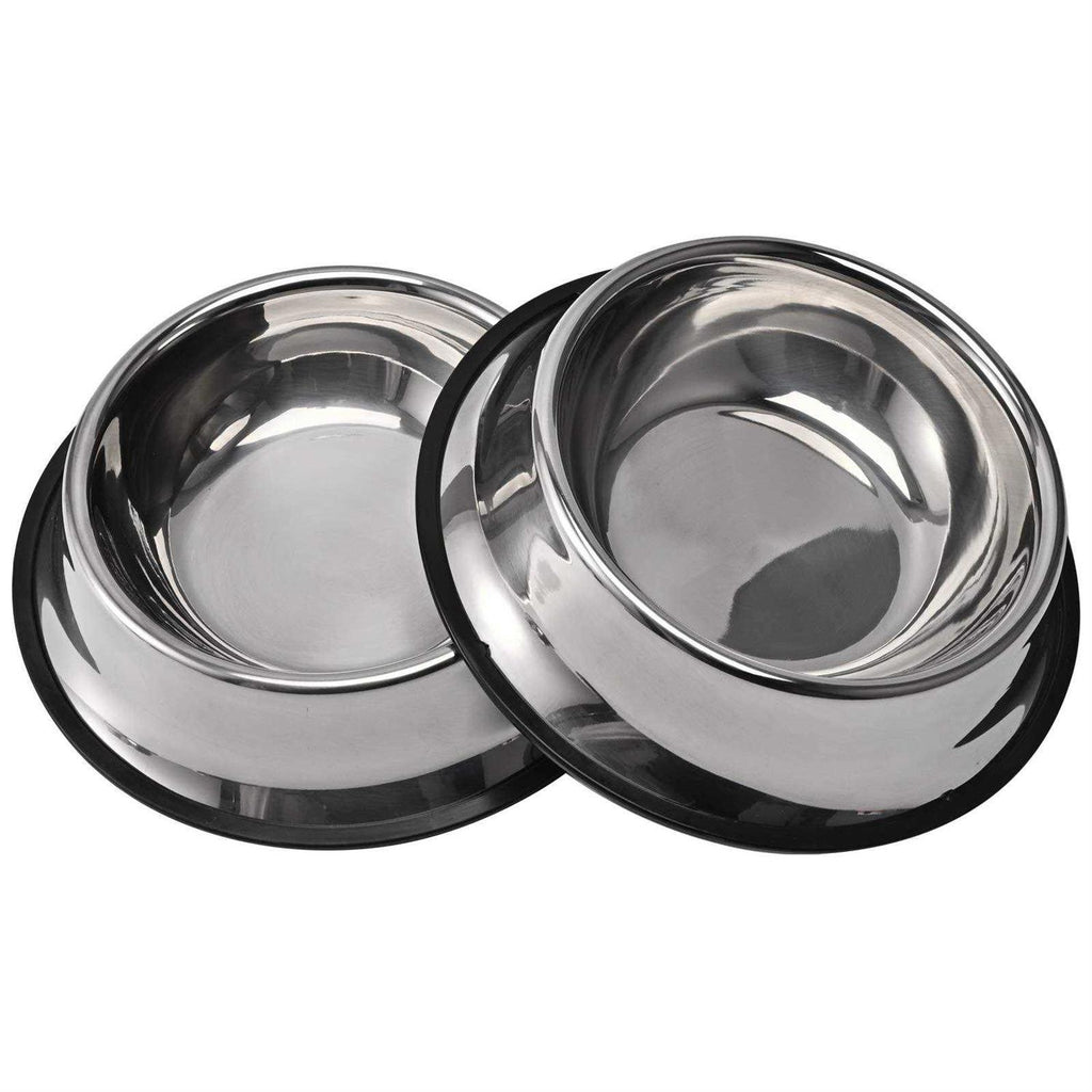 2 Packs Stainless Steel Dog Bowl with Anti-Skid Rubber Base B369