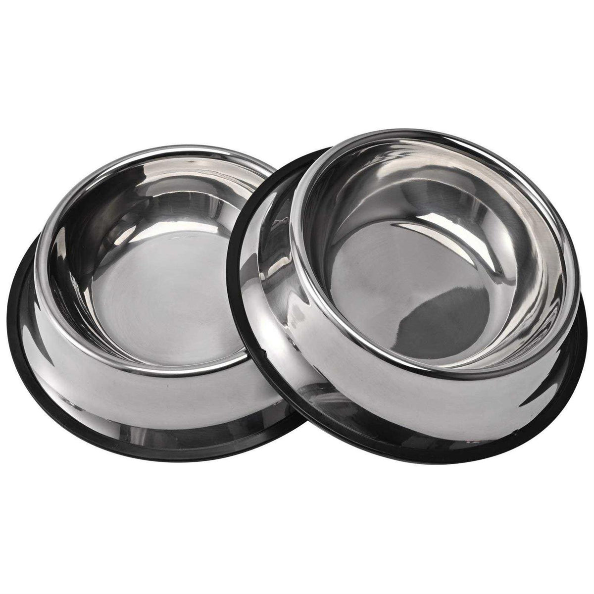 2 Packs Stainless Steel Dog Bowl with Anti-Skid Rubber Base B369