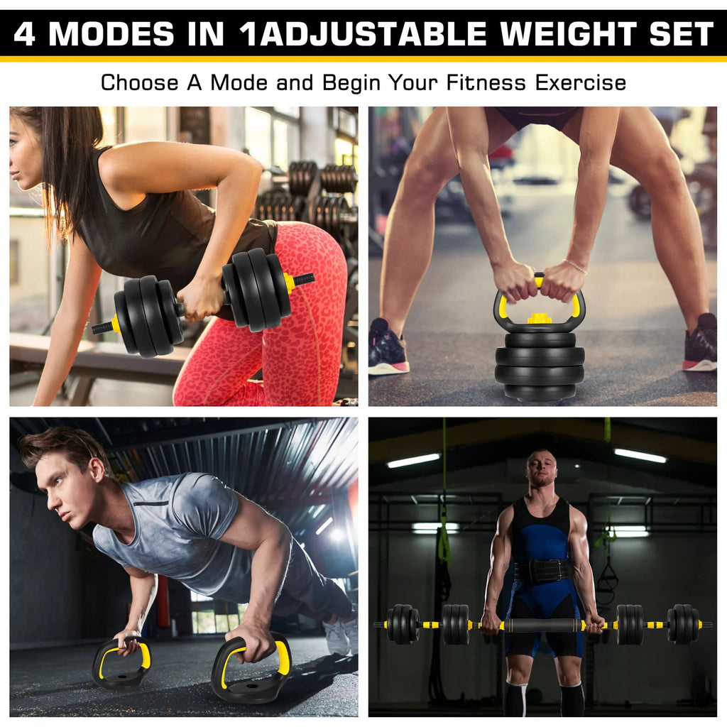 66 Lbs Adjustable Dumbbell Barbell Set K86072