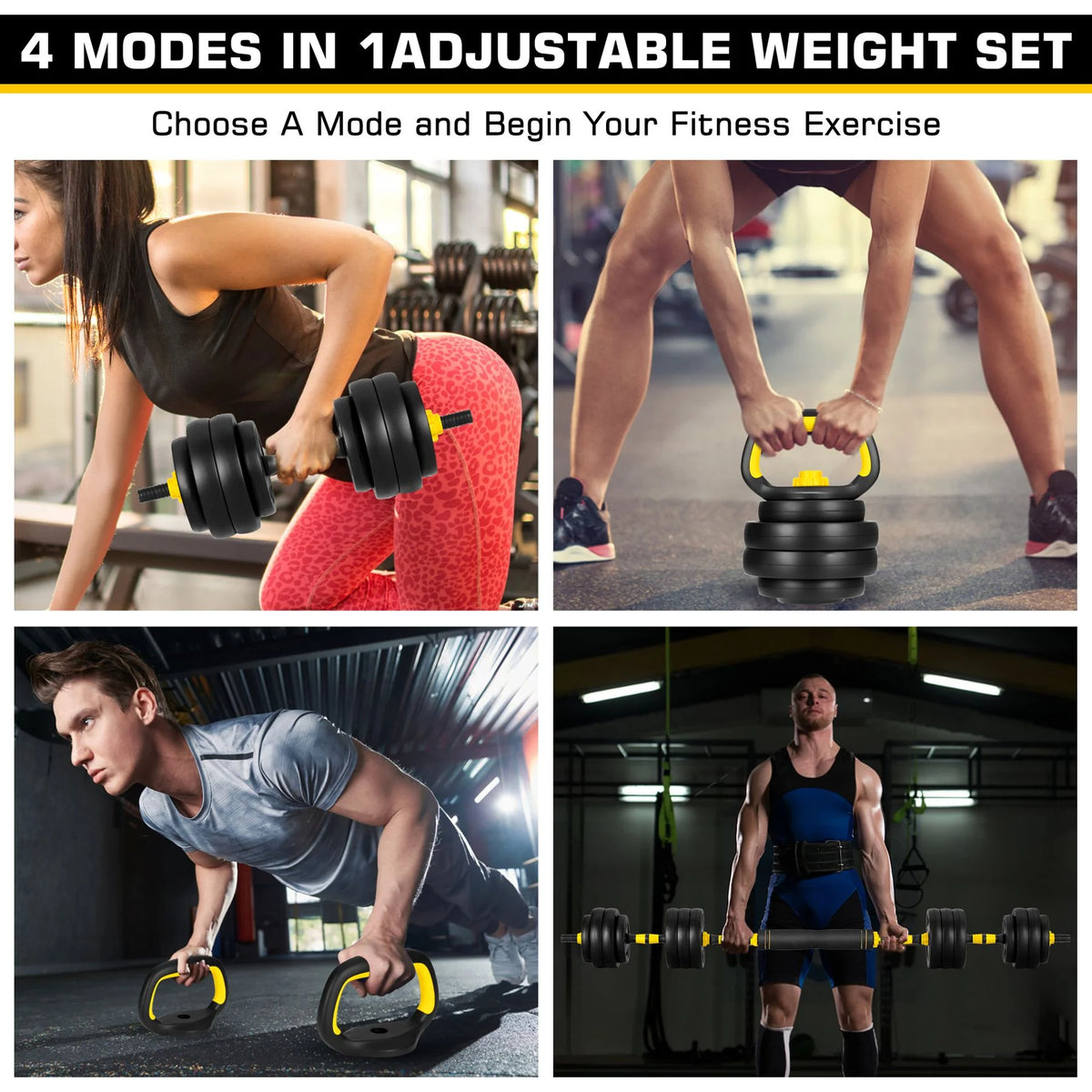 66 Lbs Adjustable Dumbbell Barbell Set K86072