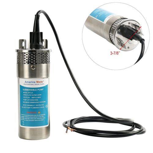 24V Stainless Shell Submersible 3.2GPM Deep Well Water DC Pump W936527