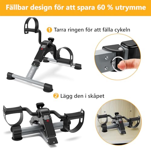 Under Desk Pedal Exerciser Mini Bike with LCD Display K478