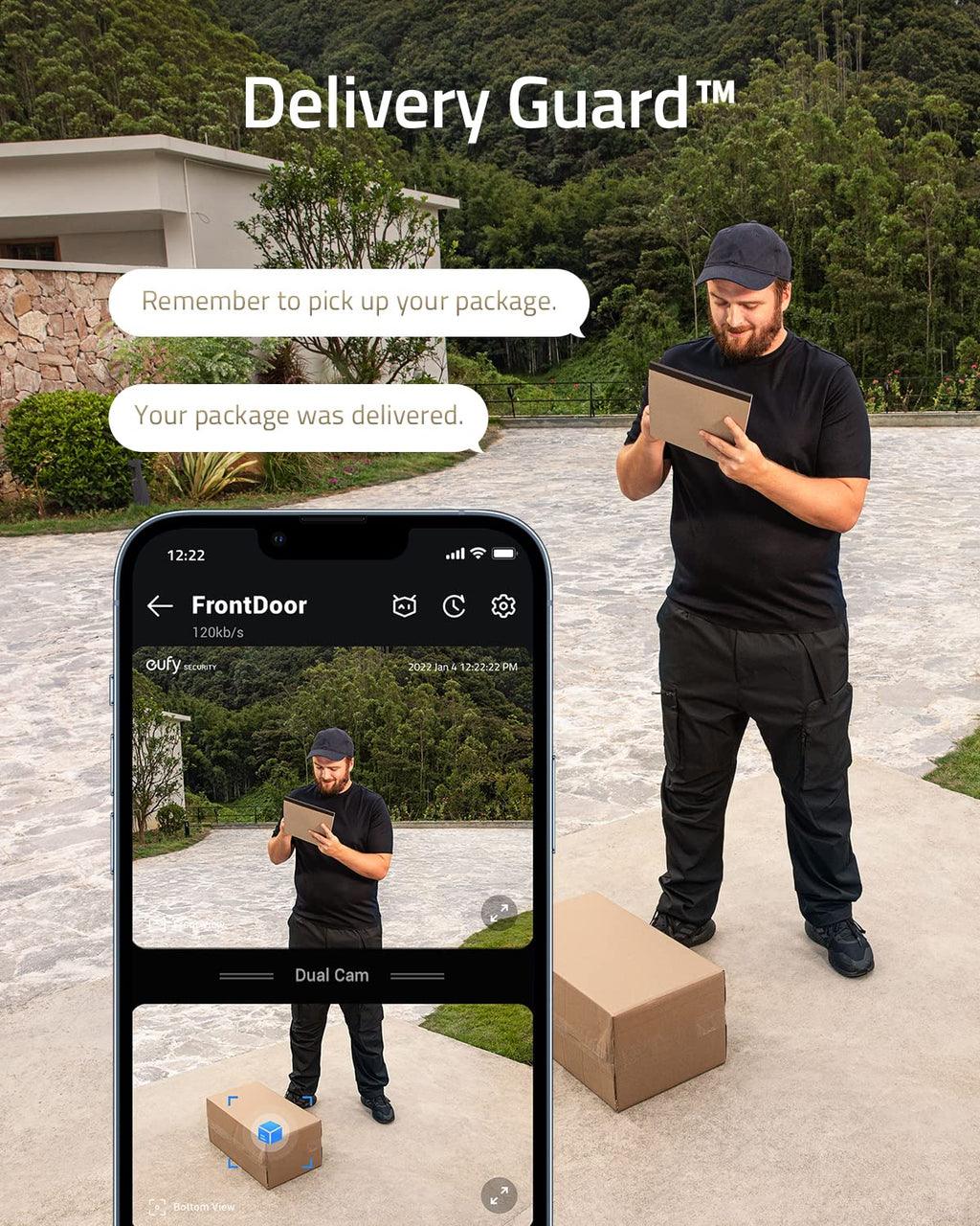 Video Doorbell Dual Camera with HomeBase, 2K HD, 16GB Local Storage T115