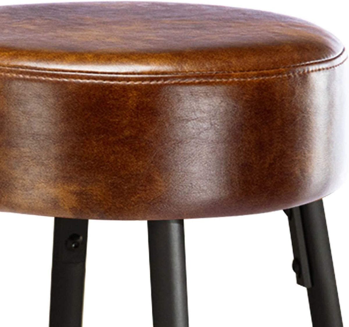 Brown Faux Leather Backless Counter Stools Set of 2 X531659
