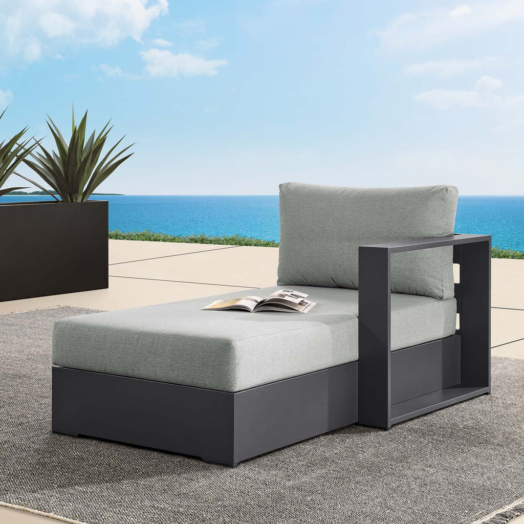 Gray Powder-Coated Aluminum Outdoor Chaise Lounge I762