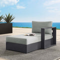Gray Powder-Coated Aluminum Outdoor Chaise Lounge I762