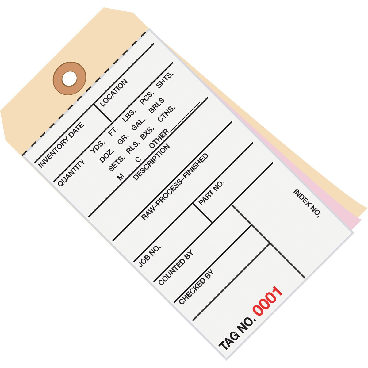 Inventory Tags 3 Part Carbonless #8 K477179