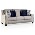 Light Gray Fabric Nailhead Sofa W75715