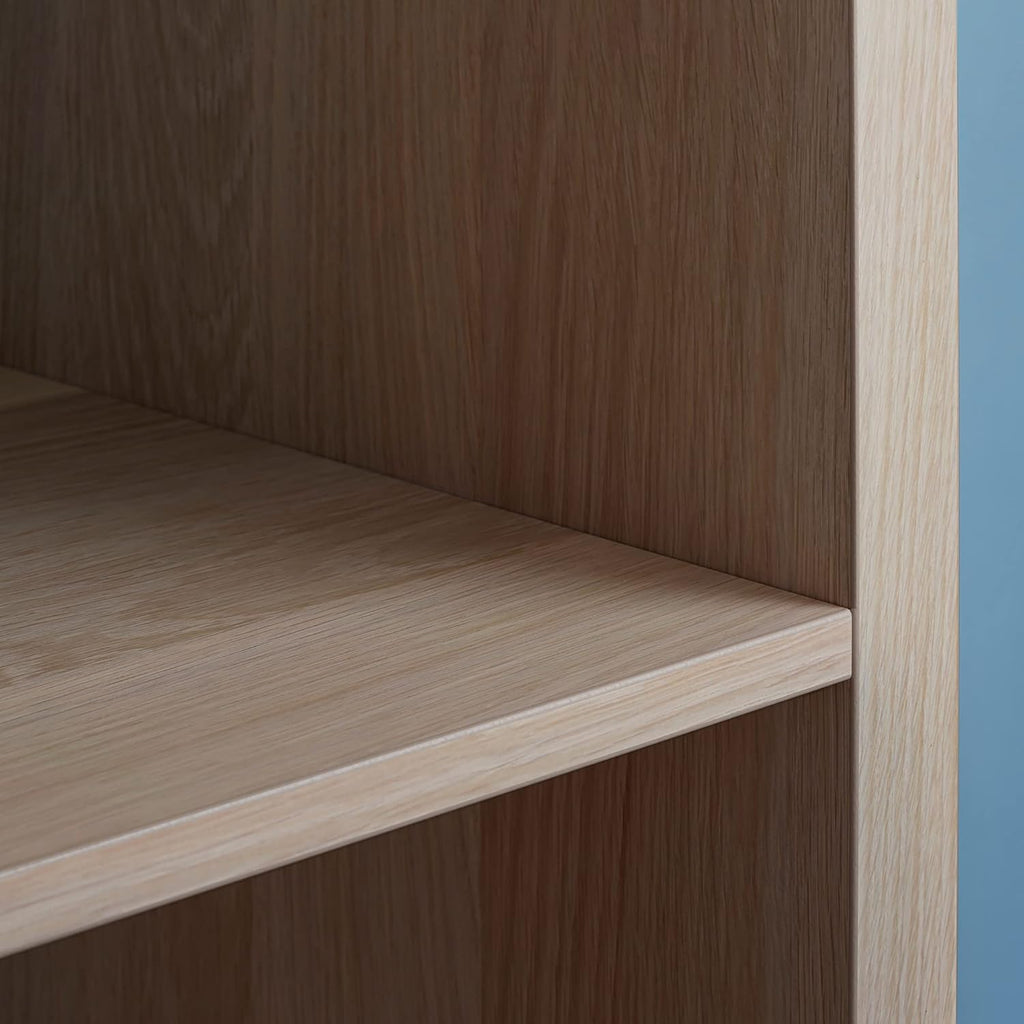 White Stained Oak Effect 4 Shelf Shelving Unit X495